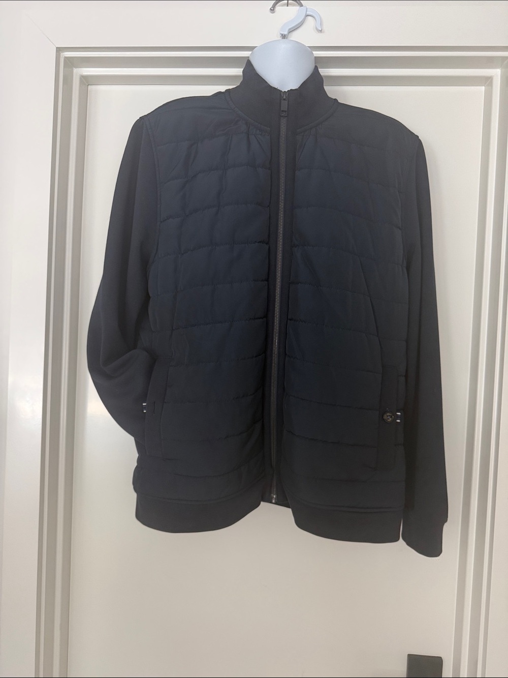 Ted Baker Navy Quilted Front Zip Jacket